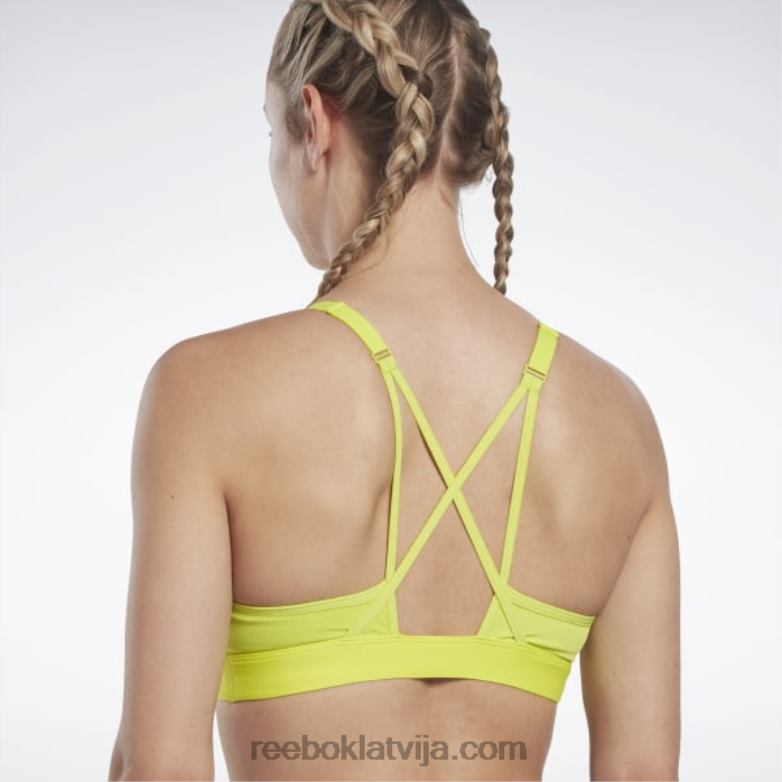 les mills lux strappy sporta krūšturis sievietes 0T464631 Reebok skābs dzeltens