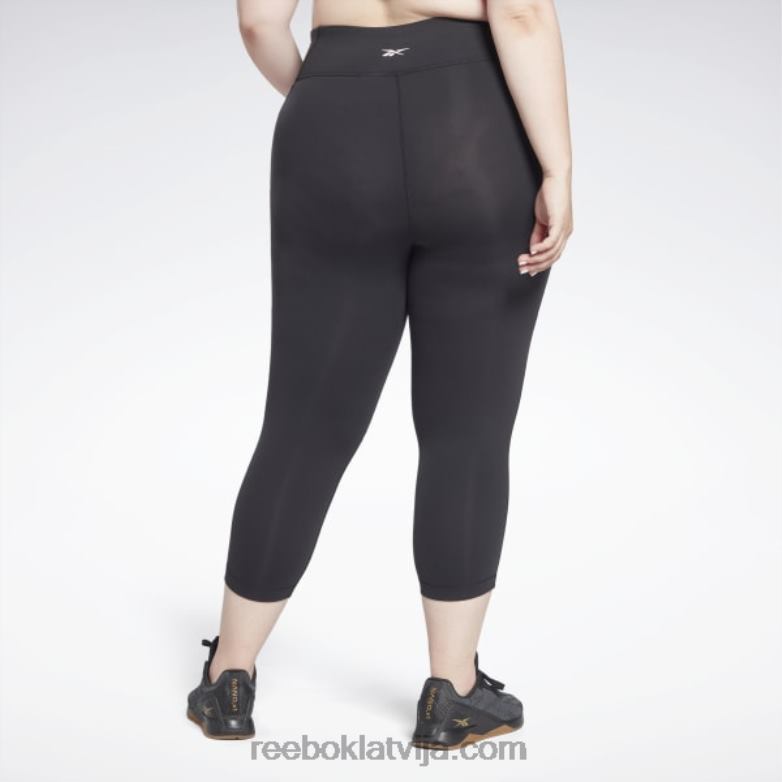 luksusa 3/4 legingi (plus izmēra) sievietes 0T464653 Reebok melns