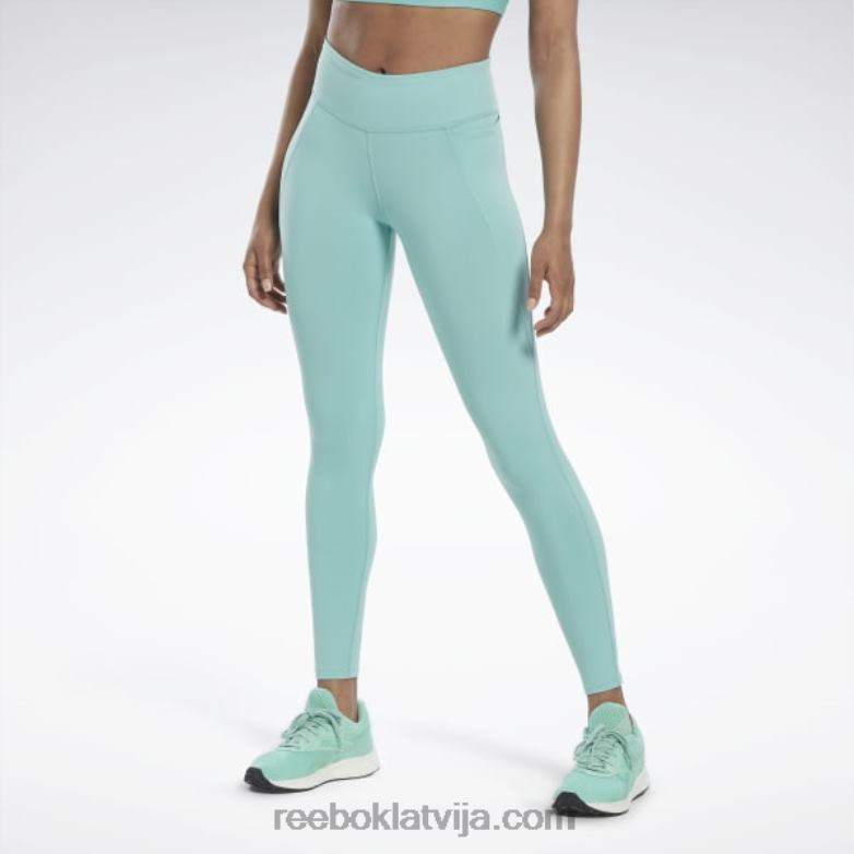 luksusa legingi sievietes 0T464442 Reebok daļēji klasiska zilganzaļa
