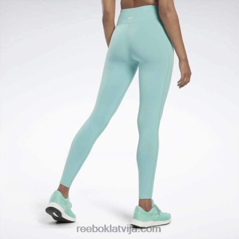 luksusa legingi sievietes 0T464442 Reebok daļēji klasiska zilganzaļa
