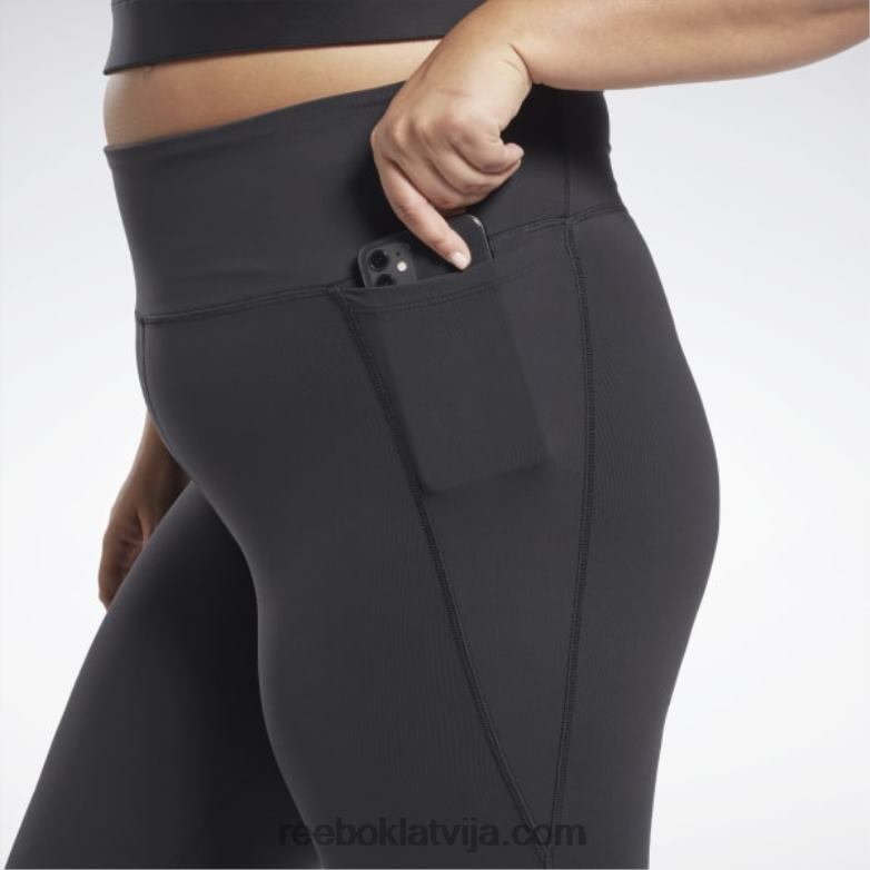 luksusa zeķubikses ar augstu vidukli (plus izmēra) sievietes 0T464889 Reebok melns