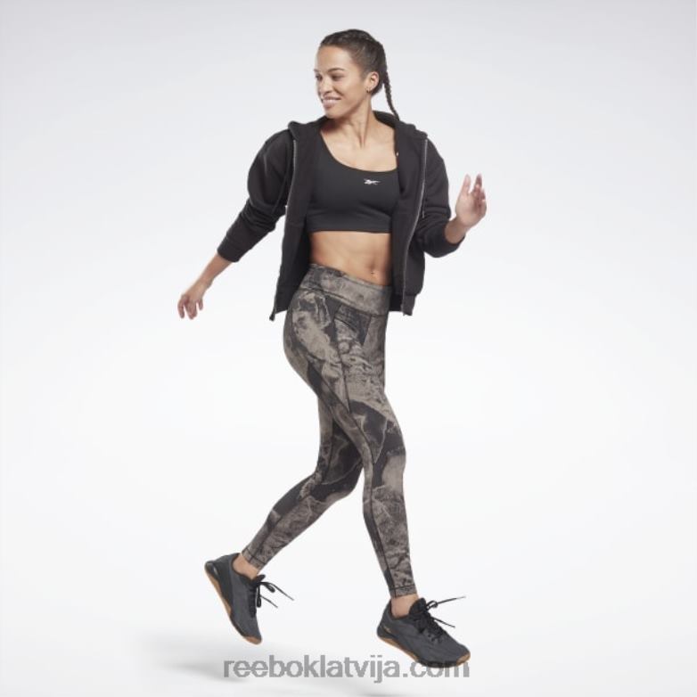 luksusa žakarda legingi sievietes 0T464795 Reebok melns