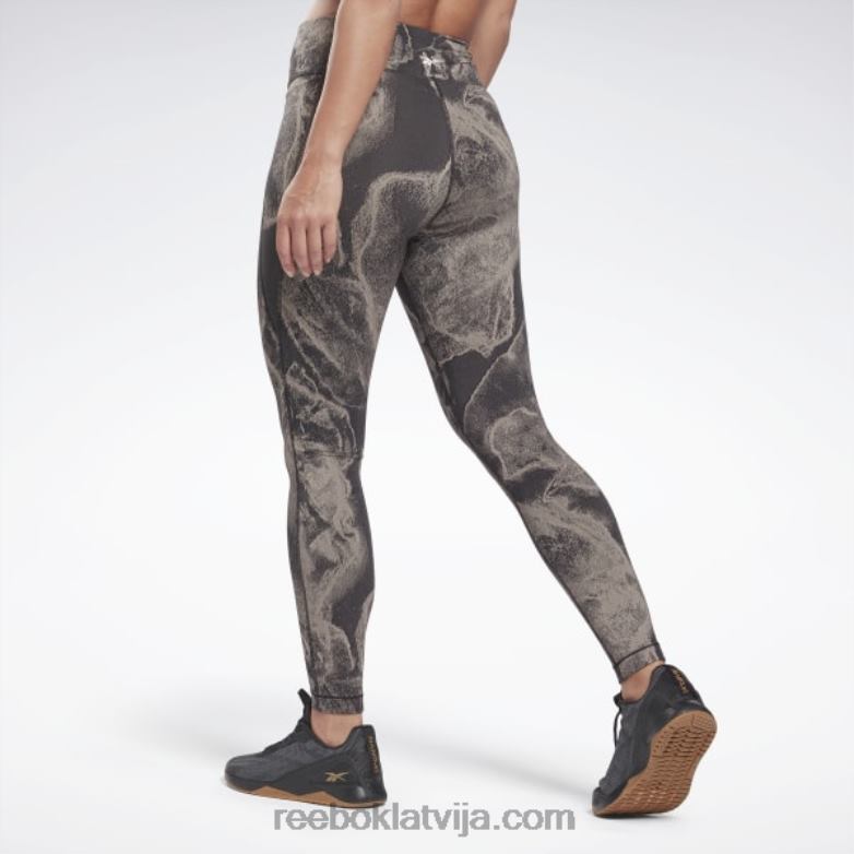 luksusa žakarda legingi sievietes 0T464795 Reebok melns