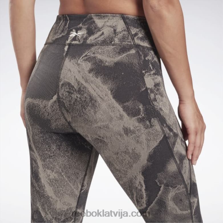 luksusa žakarda legingi sievietes 0T464795 Reebok melns