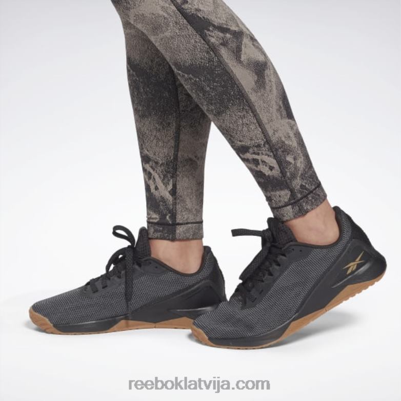 luksusa žakarda legingi sievietes 0T464795 Reebok melns