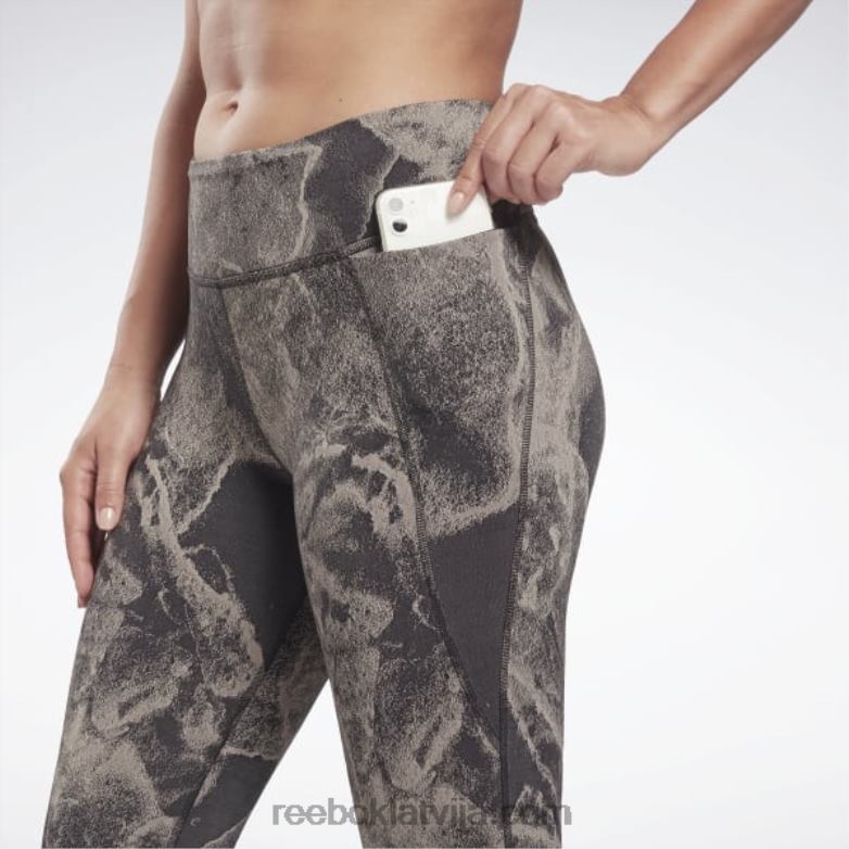 luksusa žakarda legingi sievietes 0T464795 Reebok melns