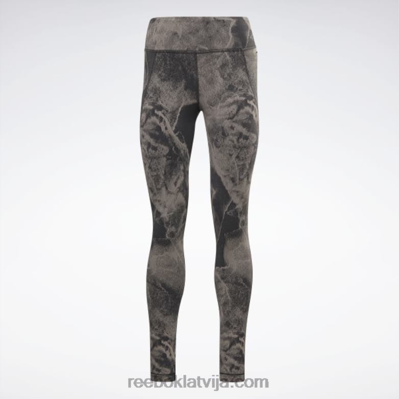 luksusa žakarda legingi sievietes 0T464795 Reebok melns