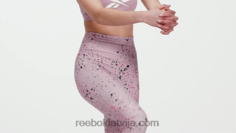 lux 20 daudzkrāsaini plankumaini legingi sievietes 0T464388 Reebok uzliets ceriņš