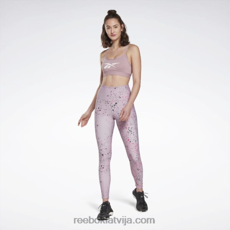 lux 20 daudzkrāsaini plankumaini legingi sievietes 0T464388 Reebok uzliets ceriņš