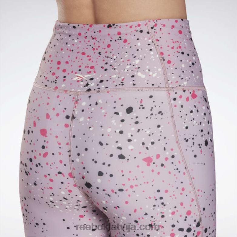 lux 20 daudzkrāsaini plankumaini legingi sievietes 0T464388 Reebok uzliets ceriņš