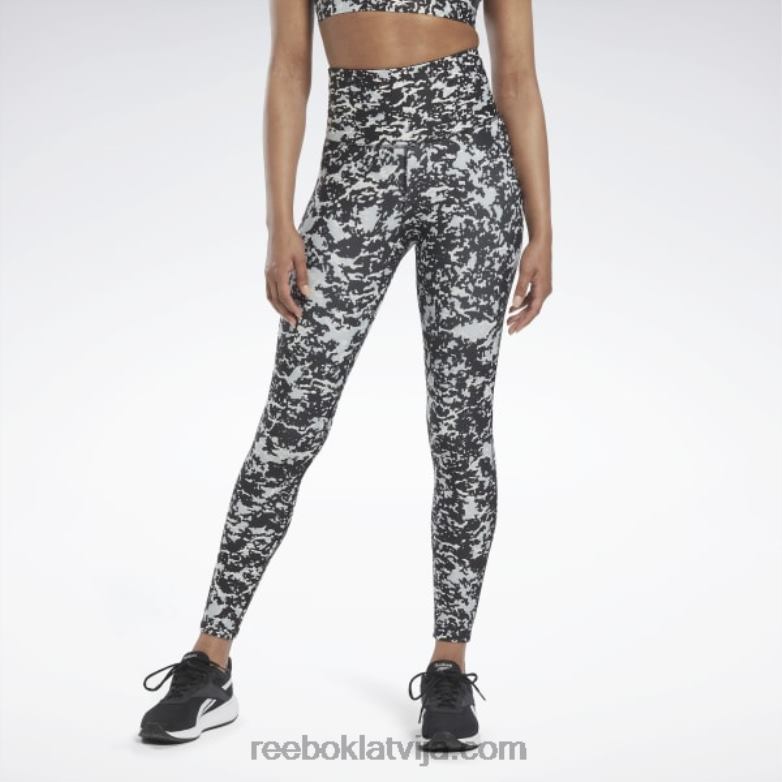 lux 20 speckle moderni safari legingi sievietes 0T464472 Reebok melns