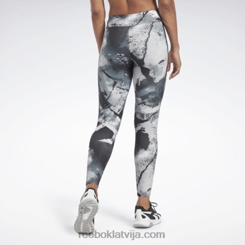 lux allover print treknrakstā zeķubikses sievietes 0T464376 Reebok melns