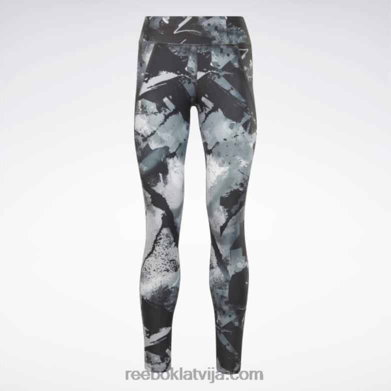 lux allover print treknrakstā zeķubikses sievietes 0T464376 Reebok melns