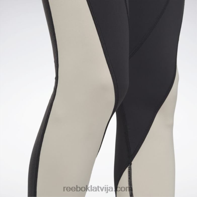 lux augstceltnes colorblock legingi sievietes 0T464613 Reebok melns/apmetums