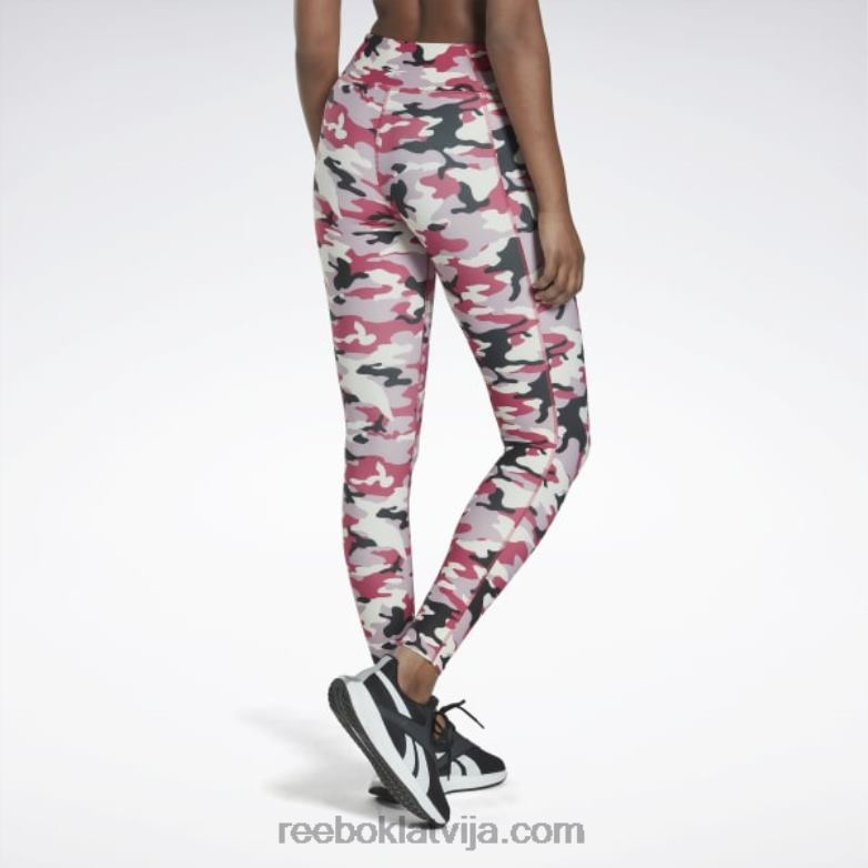 lux bold camo print zeķubikses sievietes 0T464547 Reebok daļēji lepni rozā