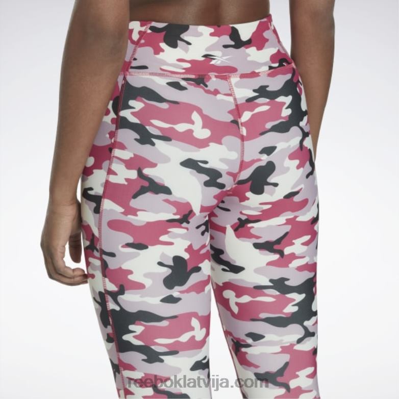 lux bold camo print zeķubikses sievietes 0T464547 Reebok daļēji lepni rozā