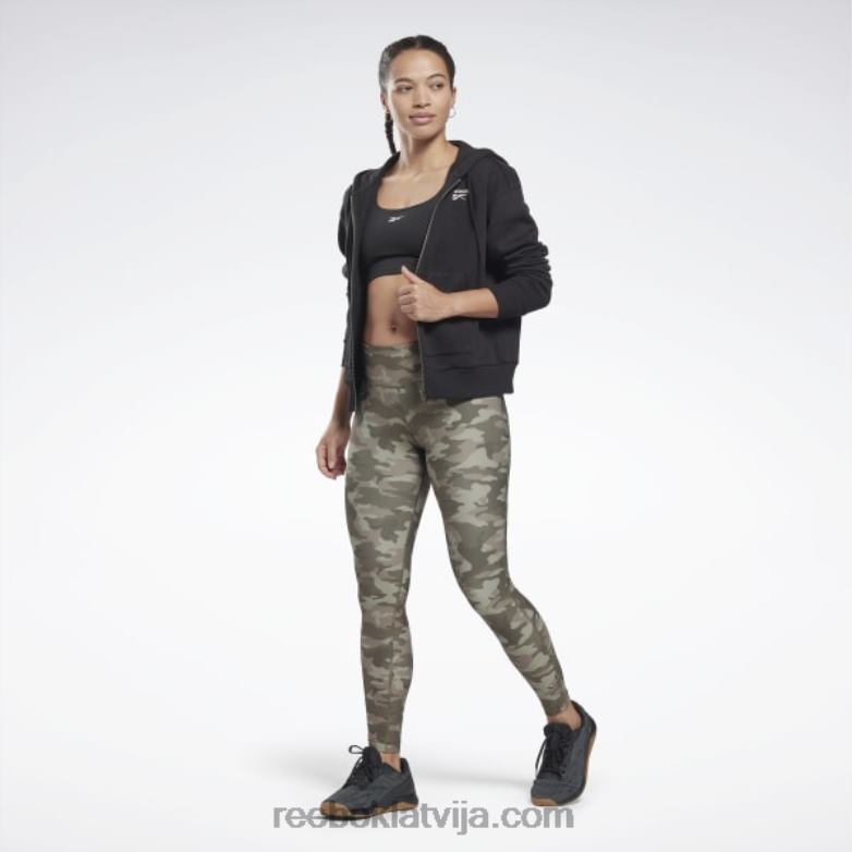 lux bold camo print zeķubikses sievietes 0T464642 Reebok Zaļā armija