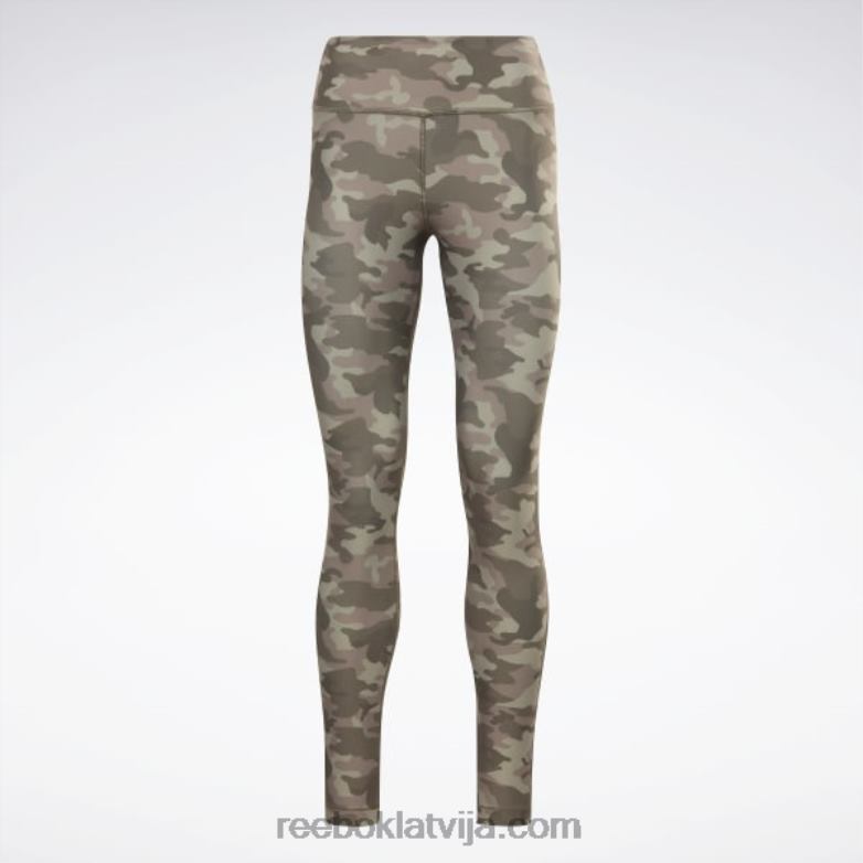 lux bold camo print zeķubikses sievietes 0T464642 Reebok Zaļā armija