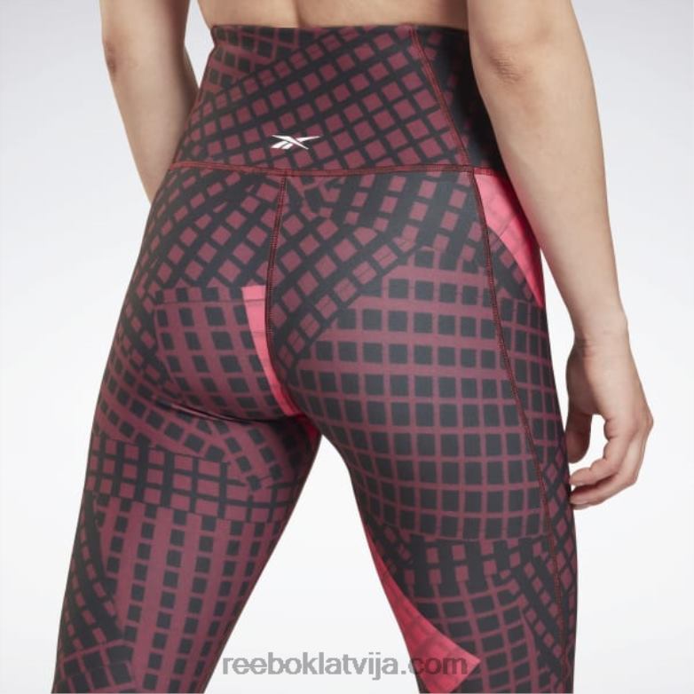 lux drosmīgi daudzstāvu legingi sievietes 0T464981 Reebok sarkanbrūns