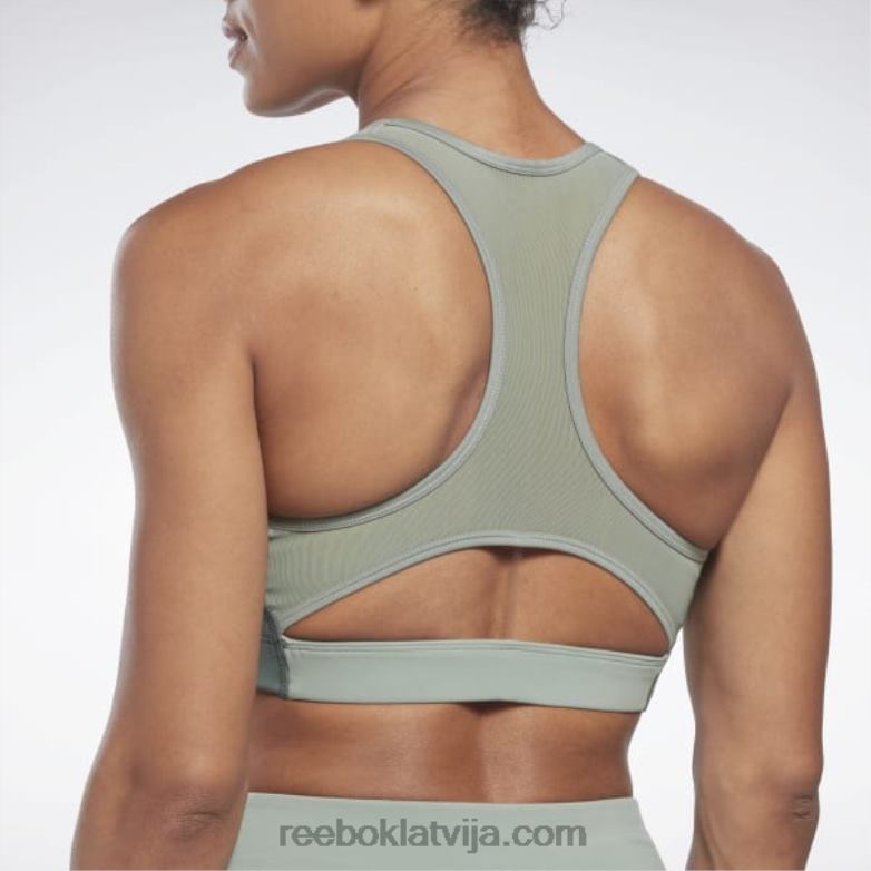 lux racer polsterēts colorblock krūšturis sievietes 0T464658 Reebok harmonija zaļa