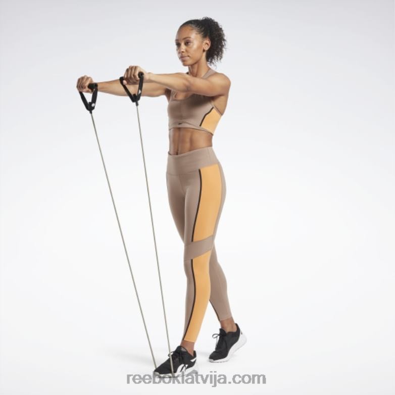 lux racer polsterēts colorblock krūšturis sievietes 0T464682 Reebok taupe