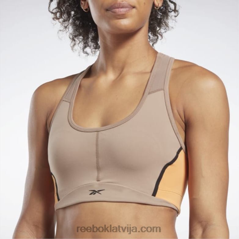 lux racer polsterēts colorblock krūšturis sievietes 0T464682 Reebok taupe