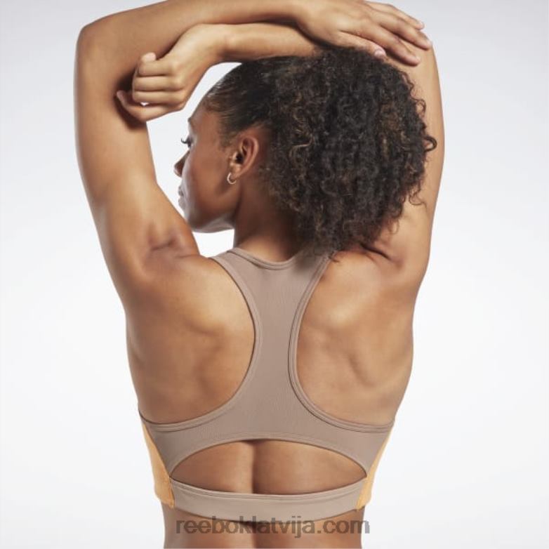 lux racer polsterēts colorblock krūšturis sievietes 0T464682 Reebok taupe