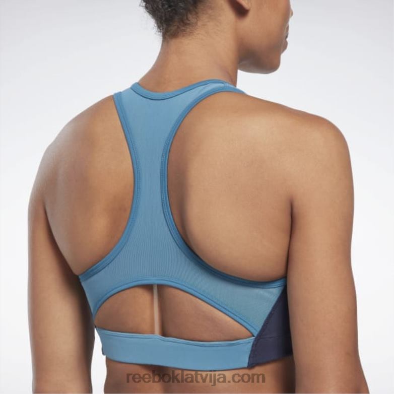 lux racer polsterēts colorblock krūšturis sievietes 0T464778 Reebok tēraudzils s23-r