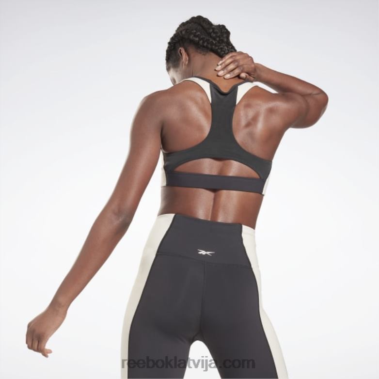 lux racer polsterēts colorblock sporta krūšturis sievietes 0T464605 Reebok melns/apmetums