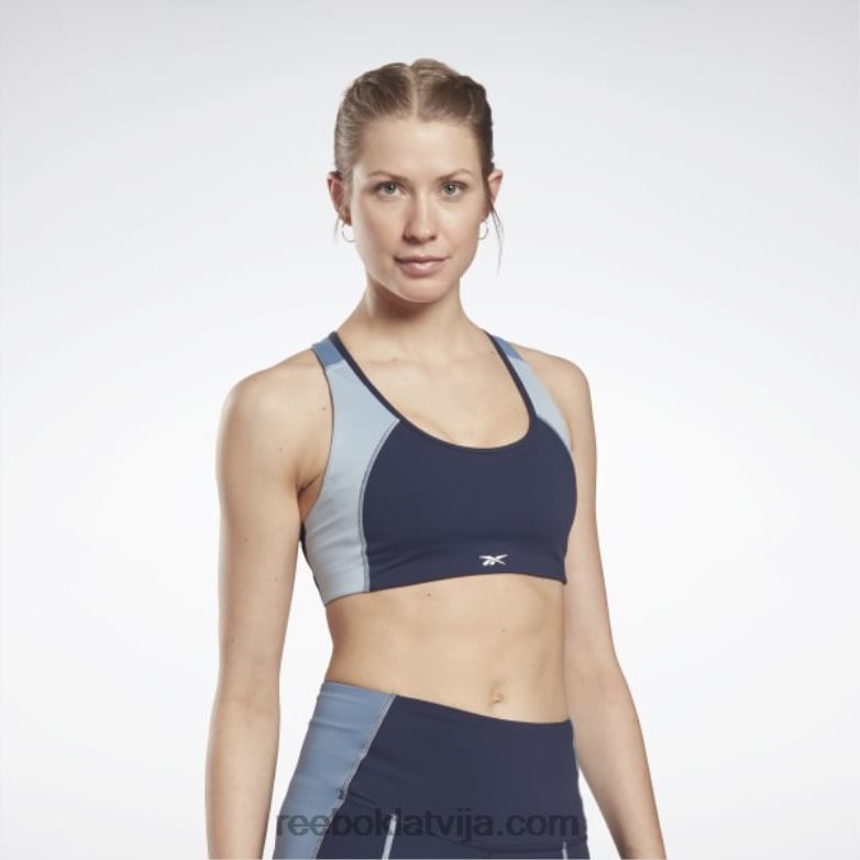 lux racer polsterēts colorblock sporta krūšturis sievietes 0T464864 Reebok vektora flote