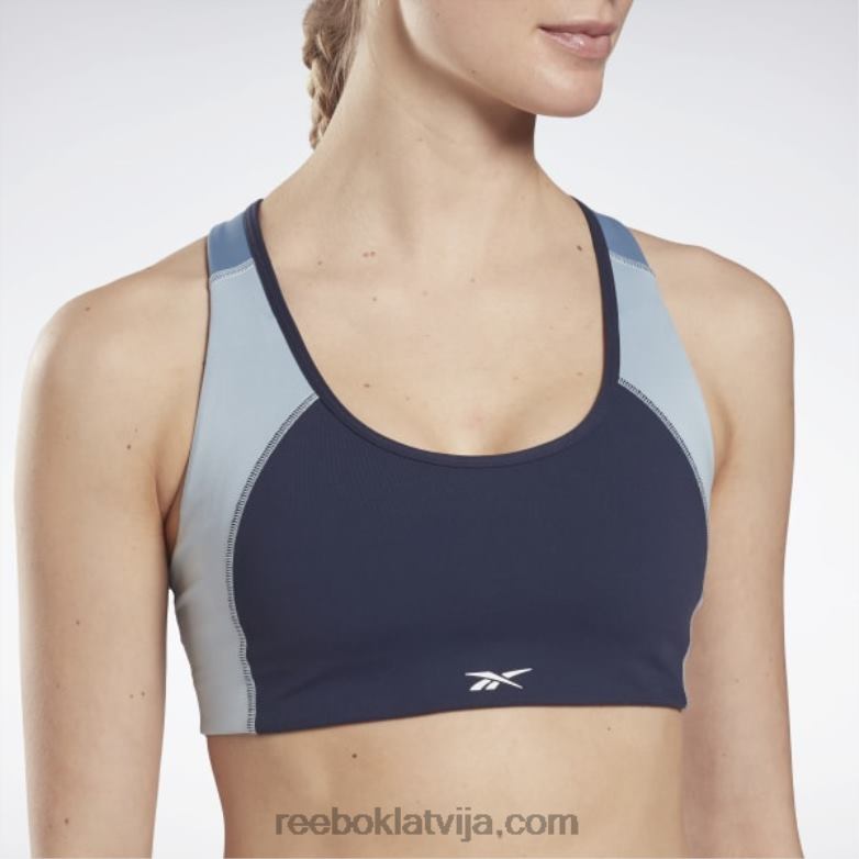 lux racer polsterēts colorblock sporta krūšturis sievietes 0T464864 Reebok vektora flote