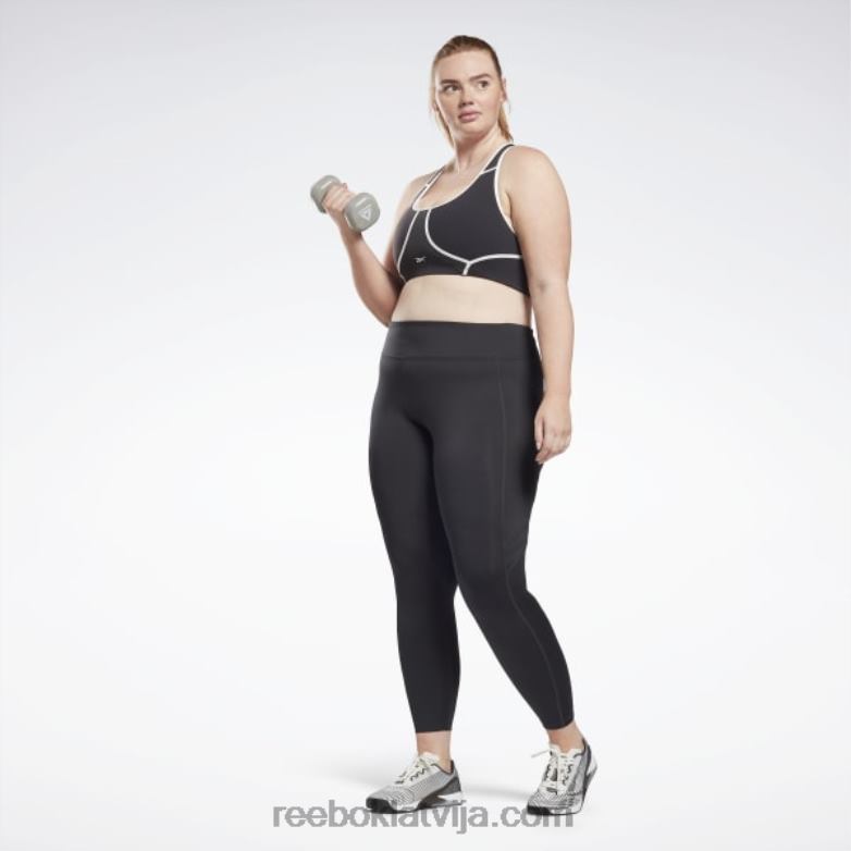 lux sacīkšu polsterēts krāsains krūšturis (plus izmēra) sievietes 0T464769 Reebok melns