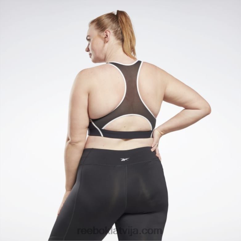 lux sacīkšu polsterēts krāsains krūšturis (plus izmēra) sievietes 0T464769 Reebok melns