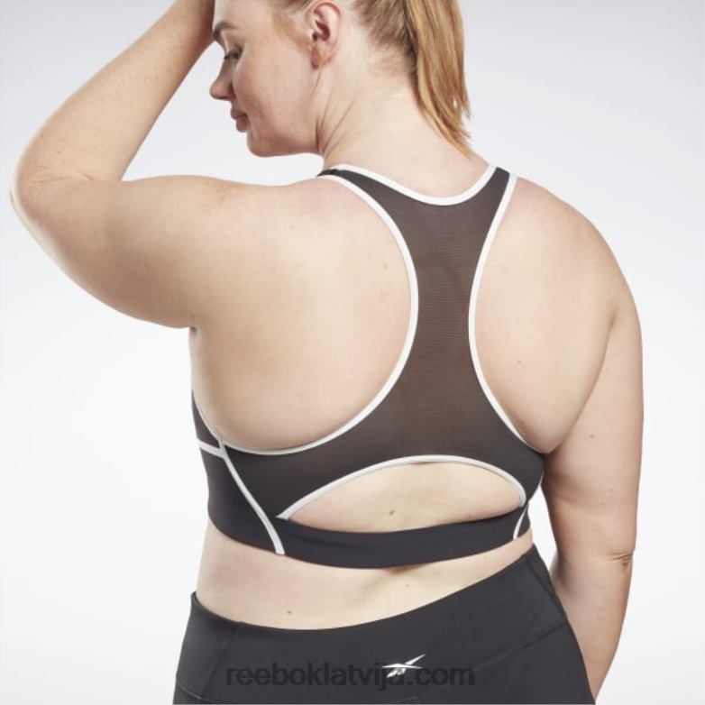 lux sacīkšu polsterēts krāsains krūšturis (plus izmēra) sievietes 0T464769 Reebok melns