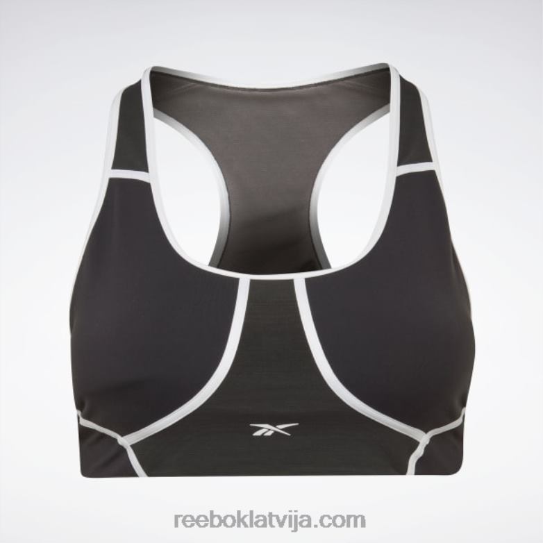 lux sacīkšu polsterēts krāsains krūšturis (plus izmēra) sievietes 0T464769 Reebok melns