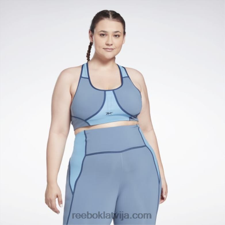 lux sacīkšu polsterēts krāsains krūšturis (plus izmēra) sievietes 0T464832 Reebok zils šīferis
