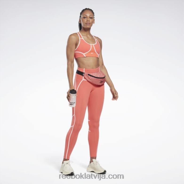 lux sacīkšu polsterēts krāsains krūšturis sievietes 0T464416 Reebok daļēji oranžs uzliesmojums