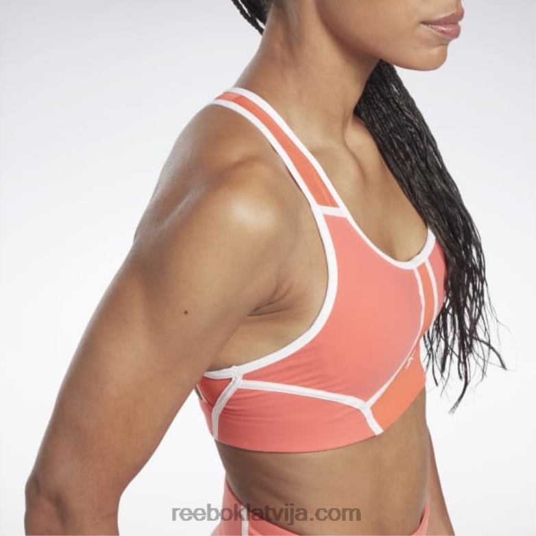 lux sacīkšu polsterēts krāsains krūšturis sievietes 0T464416 Reebok daļēji oranžs uzliesmojums