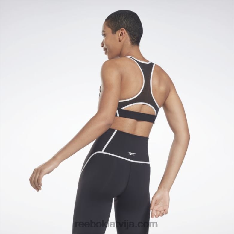 lux sacīkšu polsterēts krāsains krūšturis sievietes 0T464499 Reebok melns