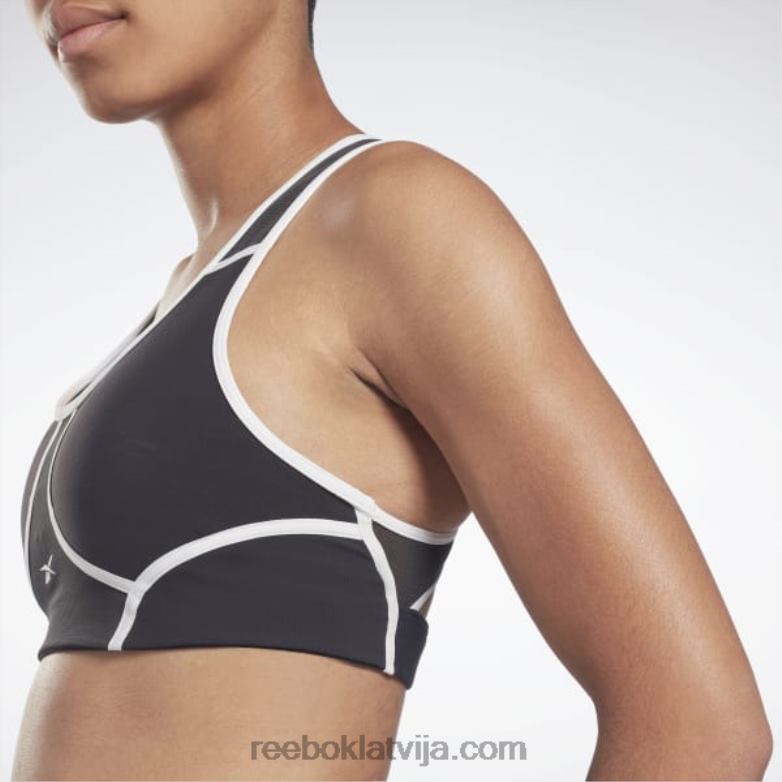 lux sacīkšu polsterēts krāsains krūšturis sievietes 0T464499 Reebok melns