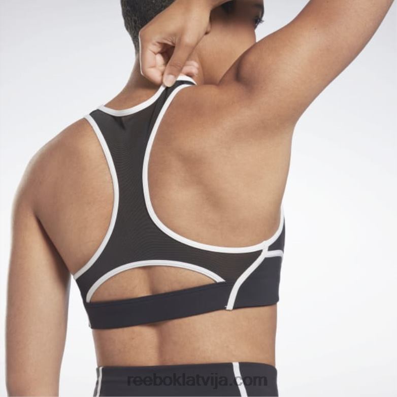 lux sacīkšu polsterēts krāsains krūšturis sievietes 0T464499 Reebok melns