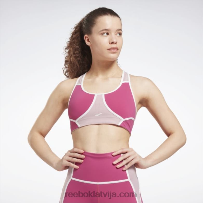 lux sacīkšu polsterēts krāsains krūšturis sievietes 0T464694 Reebok daļēji lepni rozā