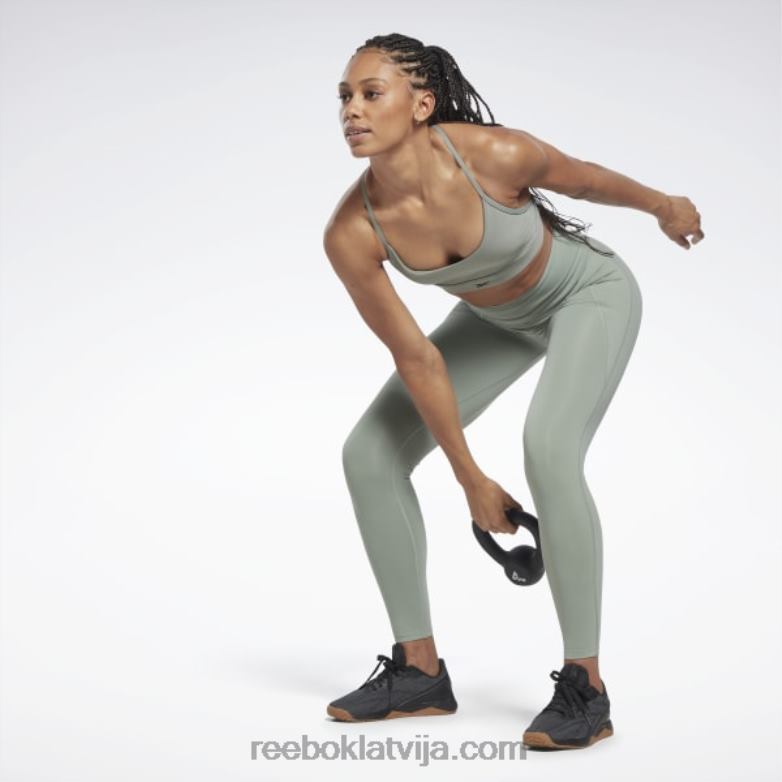 lux siksnīgs sporta krūšturis sievietes 0T464456 Reebok harmonija zaļa