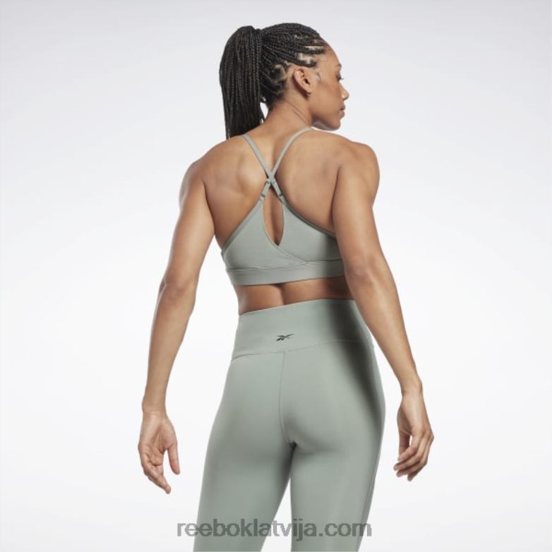 lux siksnīgs sporta krūšturis sievietes 0T464456 Reebok harmonija zaļa