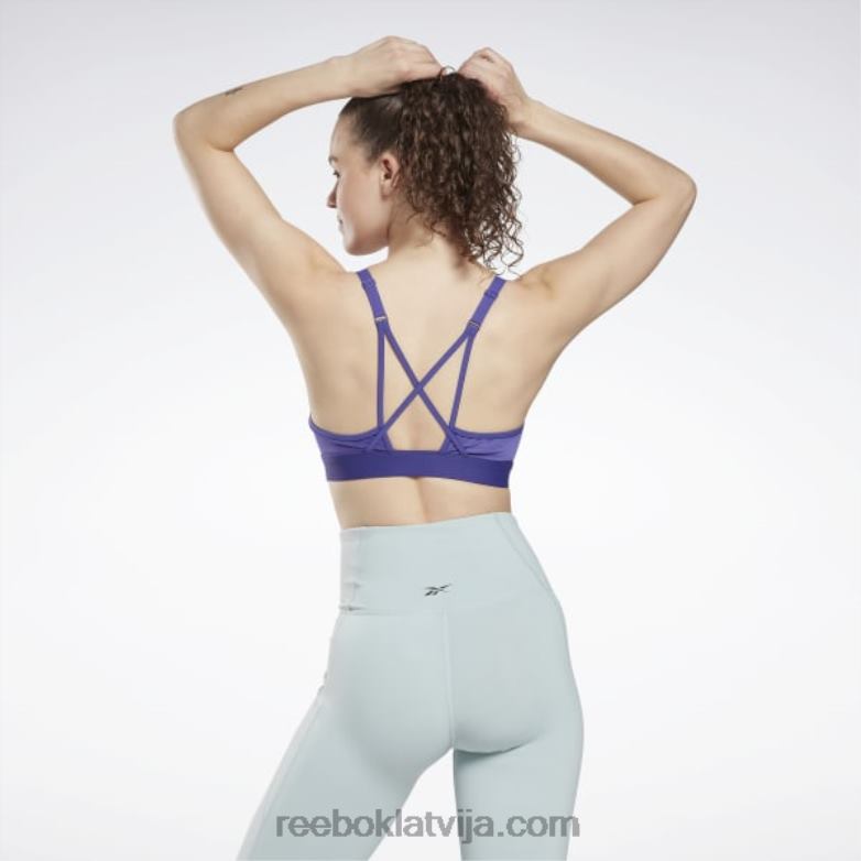 lux siksnīgs sporta krūšturis sievietes 0T464670 Reebok trekns violets