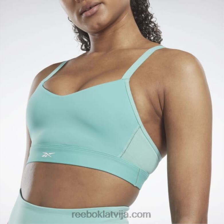 lux siksnīgs sporta krūšturis sievietes 0T464775 Reebok daļēji klasiska zilganzaļa