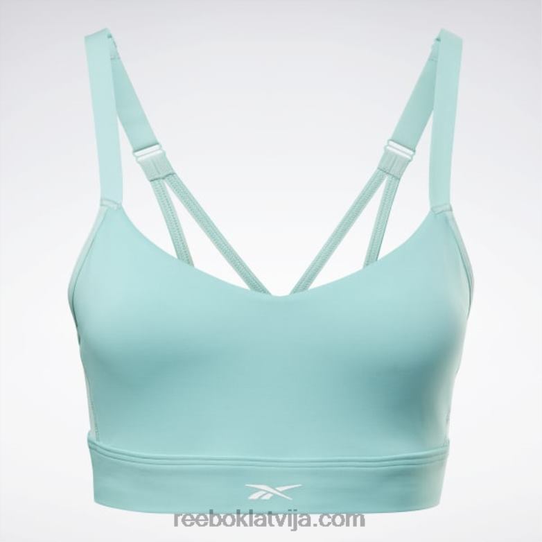 lux siksnīgs sporta krūšturis sievietes 0T464775 Reebok daļēji klasiska zilganzaļa