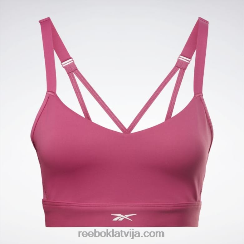 lux siksnīgs sporta krūšturis sievietes 0T464944 Reebok daļēji lepni rozā