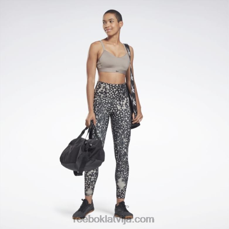 lux siksnīgs sporta krūšturis sievietes 0T464996 Reebok laukakmens pelēks