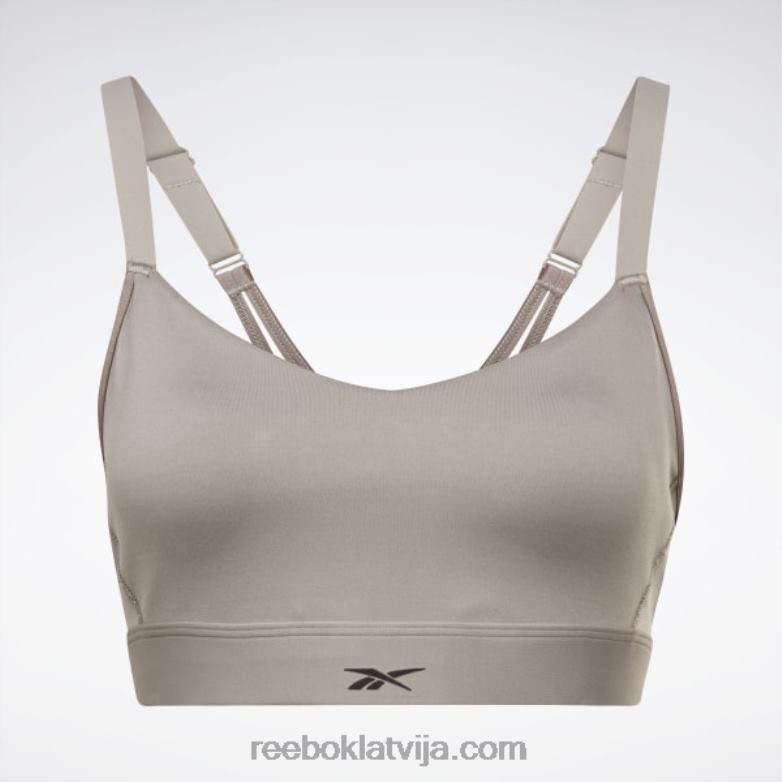 lux siksnīgs sporta krūšturis sievietes 0T464996 Reebok laukakmens pelēks